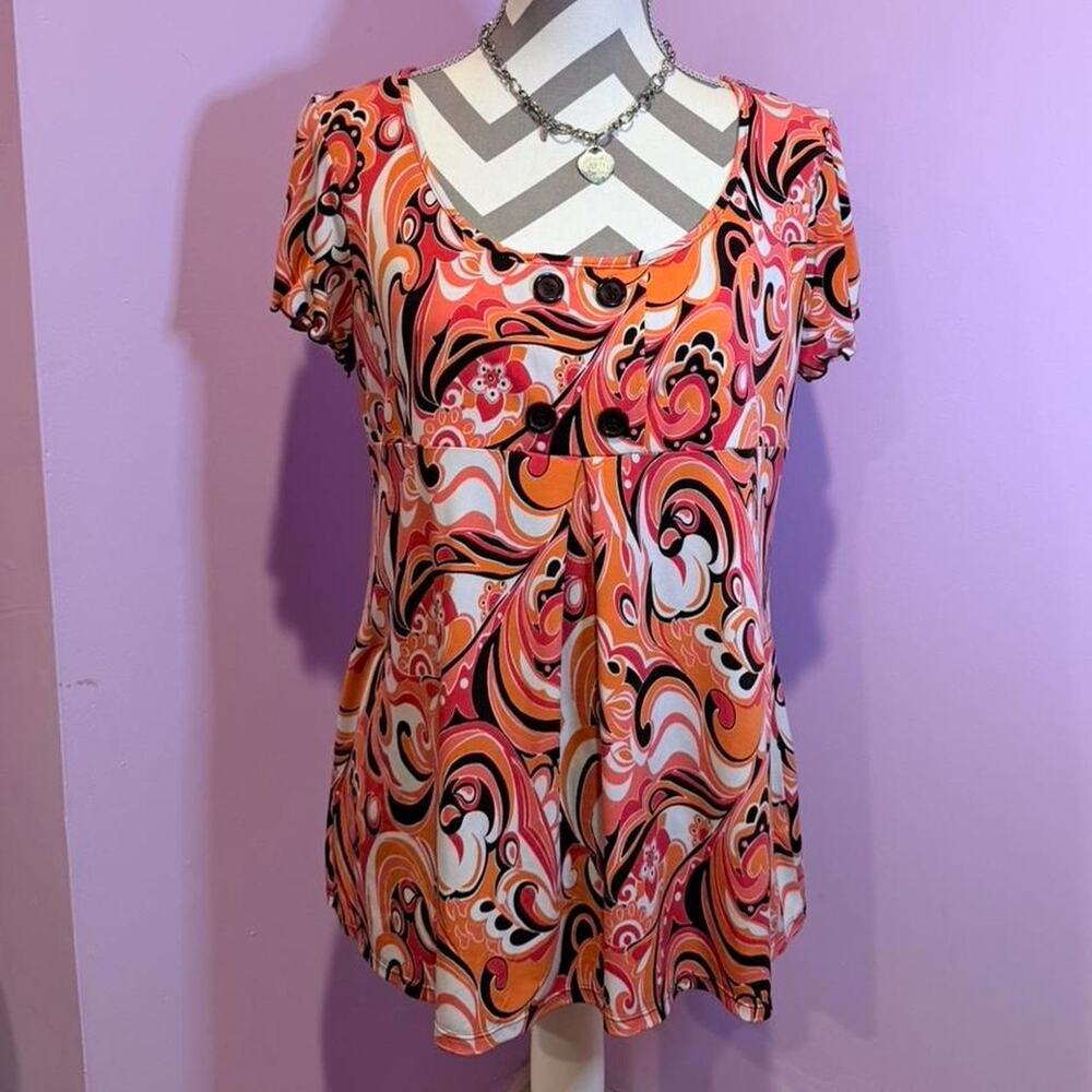 Vibrant paisley print blouse with